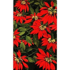 Florida FL Red Poinsettias Sunshine State Postcard 1947 Vintage View PC Linen